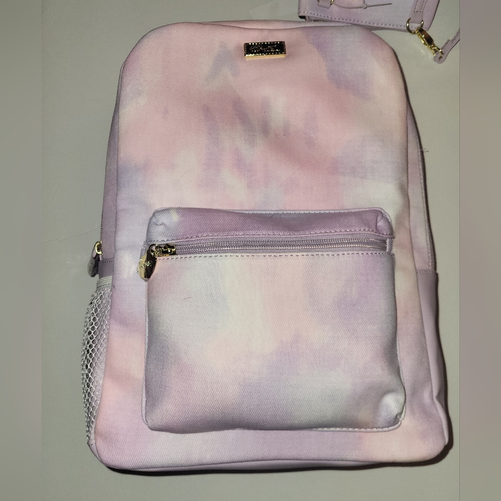 Luv Betsey By Betsey Johnson Pastel Tie Dye Backpack w/ Matching Crossbody BNWT.